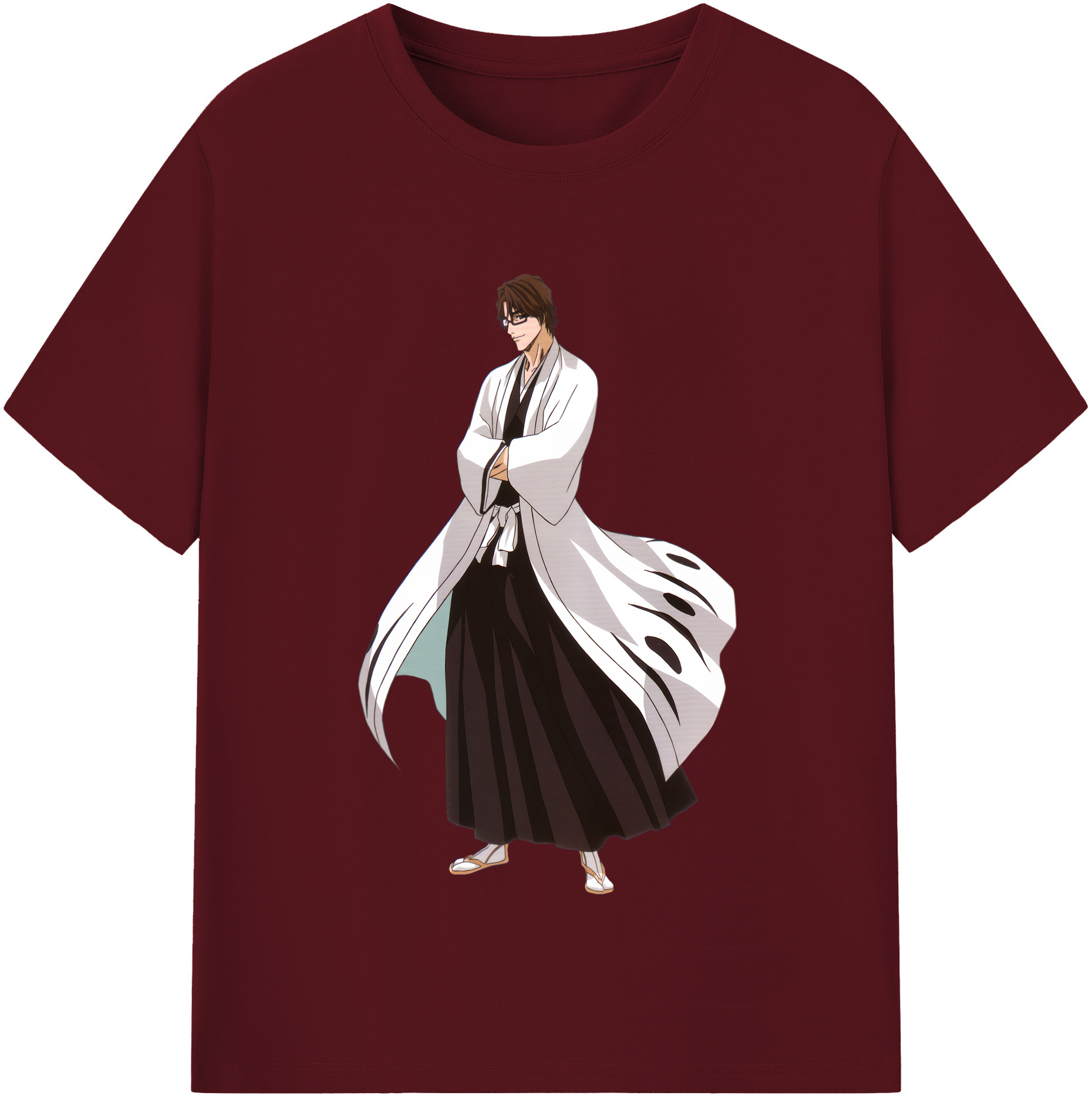 （画像用） ブリーチ 藍染 惣右介（あいぜん そうすけ） BLEACH Aizen Sousuke 綿100％半袖Tシャツ（フロントプリント）